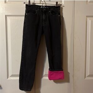GAP Girl's Slim Black Fleeced Jeans, size 10.